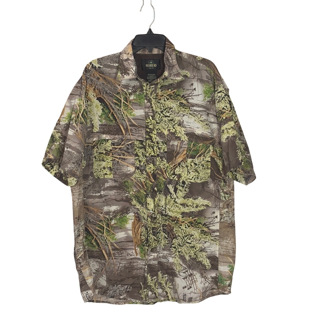 RedHead Mens‎ Realtree MAX-1 Camo Hunting Shirt Short Sleeve Ventilated Large